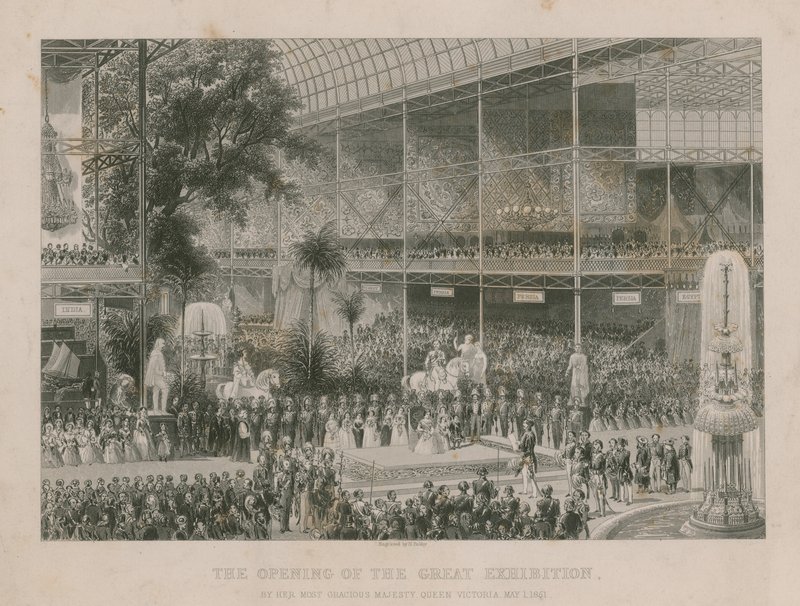 En Merhametli Majesteleri Kraliçe Victoria tarafından Büyük Serginin açılışı, 1 Mayıs 1851 by English School