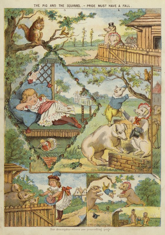 Domuz ve sincap - gururun bir düşüşü olmalı (chromolitho) by English School