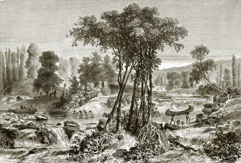 Beyaz çamur nehrinde portage by English School