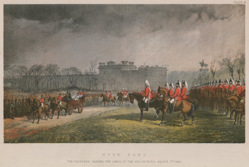 Gönüllülerin saflarından geçen prenses, 7 Mart 1863 by English School