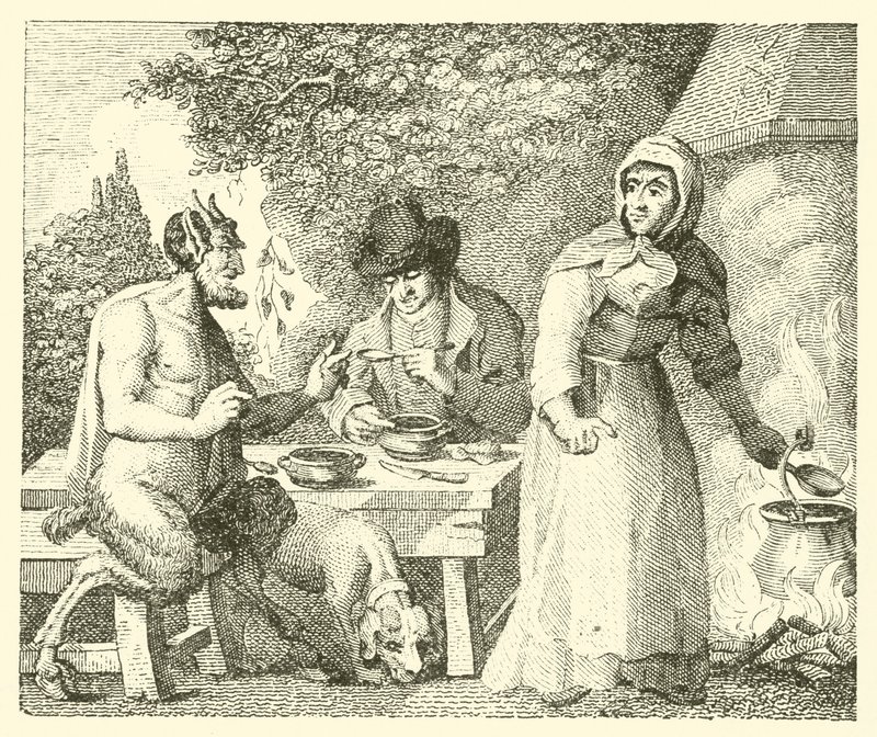Satir ve gezgin (gravür) by English School