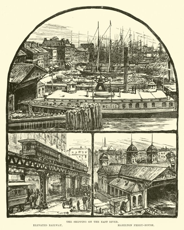 Doğu Nehri üzerindeki nakliye; Yükseltilmiş demiryolu; Hamilton Feribot Evi by English School