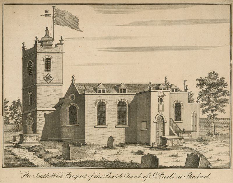 Shadwell, Londra'daki St Pauls Parish Kilisesi'nin güney batı umudu by English School