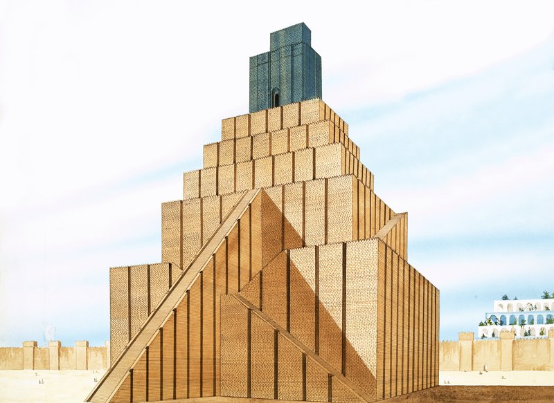The towering ziggirat at Babylon by English School