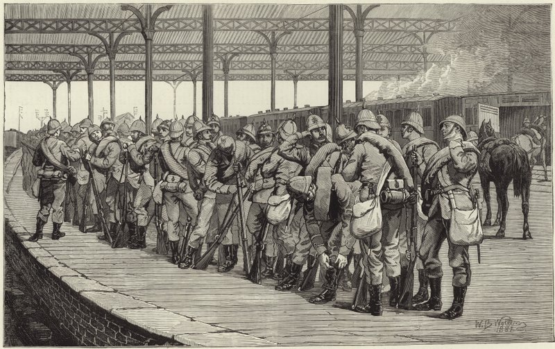 Gönüllü incelemesi: sanatçı birliklerinin Victoria tren istasyonundan ayrılması by English School