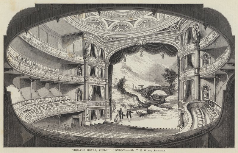 Kraliyet Tiyatrosu, Adelphi, Londra (gravür) by English School