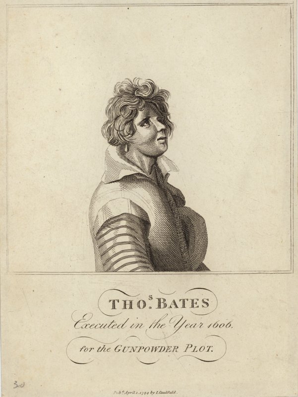 Thomas Bates, Barut Komplosu için 1606 yılında idam edildi. by English School