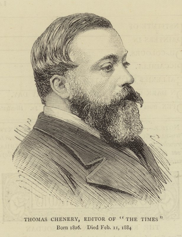 Thomas Chenery, "The Times"ın Editörü (gravür) by English School