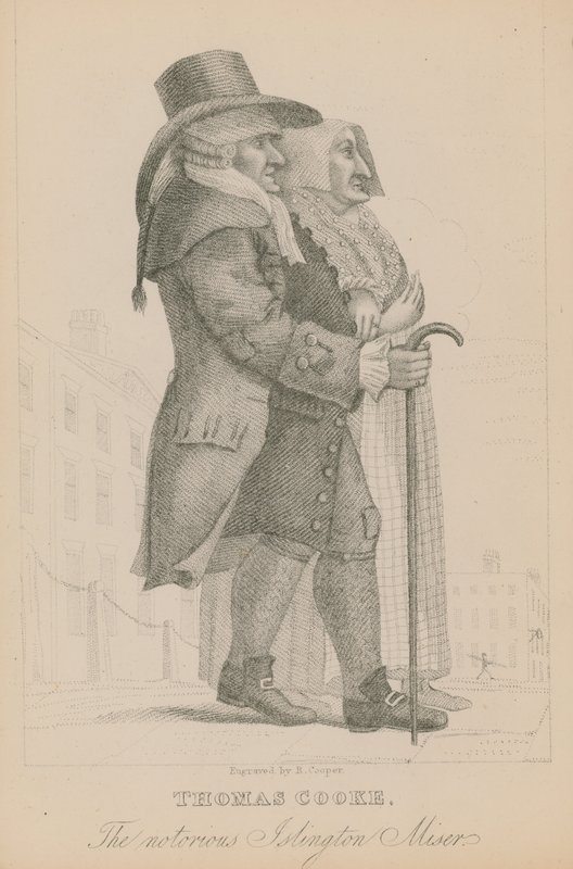 Kötü şöhretli Islington cimrisi Thomas Cooke by English School