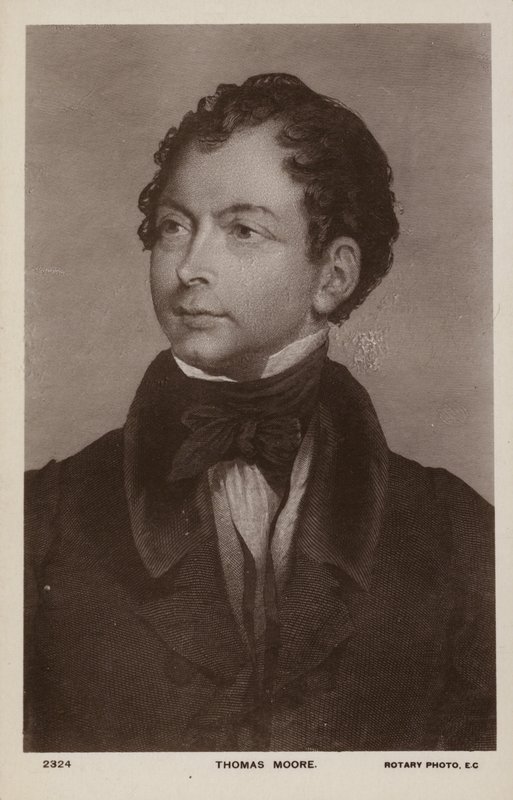Thomas Moore (1779-1852), İrlandalı şair, şarkıcı ve şovmen (lito) by English School