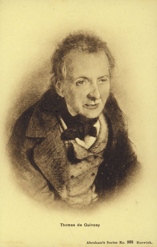 Thomas de Quincey (1785-1859), İngiliz deneme yazarı (lito) by English School