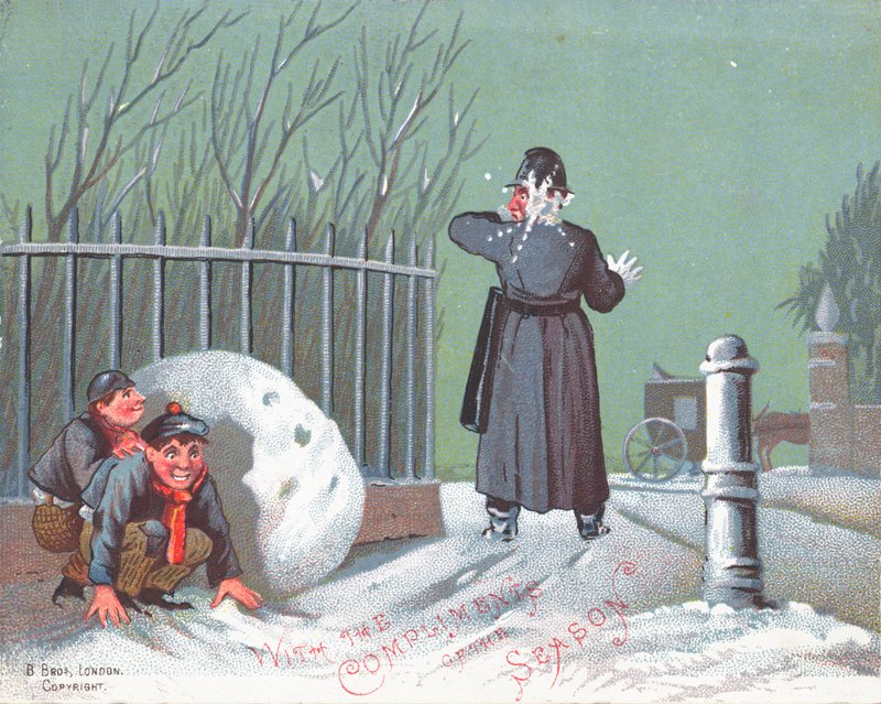Bir Polise Kartopu Atmak, Noel Kartı by English School