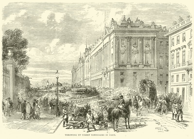 Paris'te sokak barikatlarının kurulması, Ekim 1870 by English School