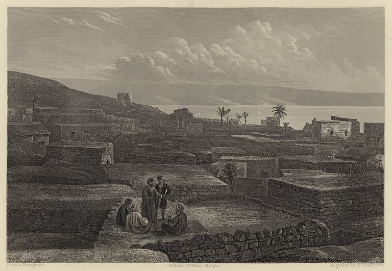 Tiberias ve Celile Denizi (gravür) by English School