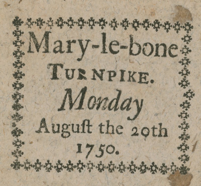 Mary-le-Bone Turnpike bileti by English School