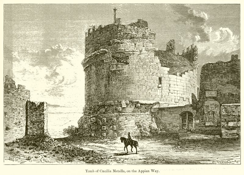 Appian Yolu üzerindeki Caecilia Metella Mezarı by English School