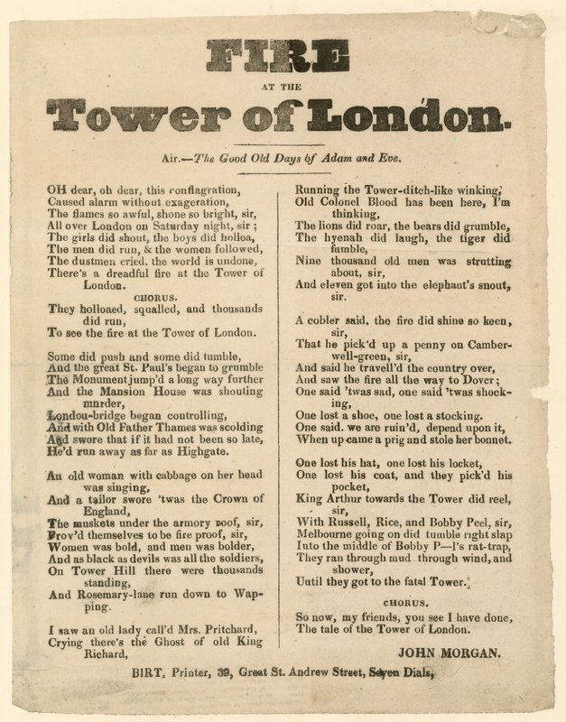 Londra Yangın Kulesi, 1841 by English School
