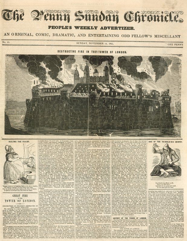 Londra Yangın Kulesi, 1841 by English School