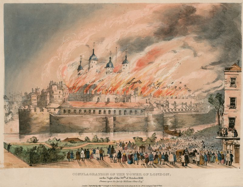 Londra Yangın Kulesi, 1841 by English School