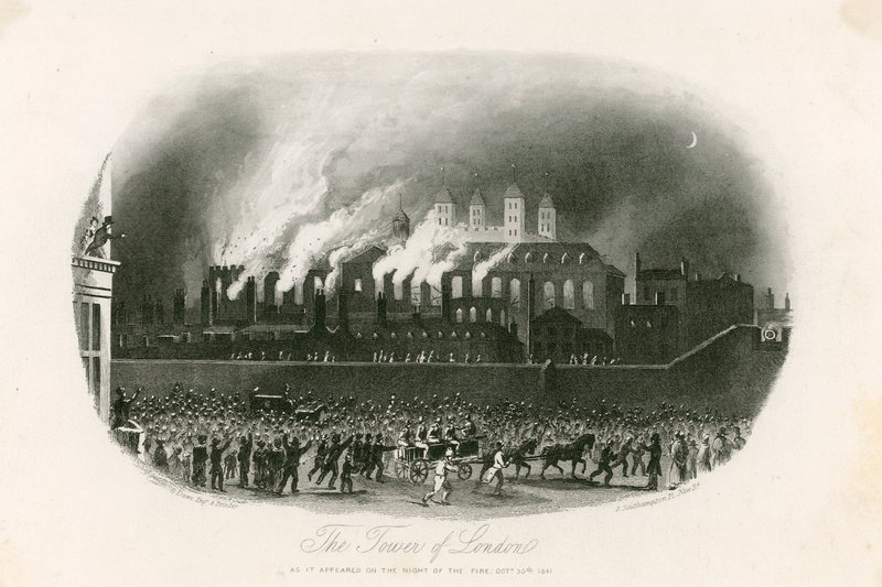 Londra Yangın Kulesi, 1841 by English School