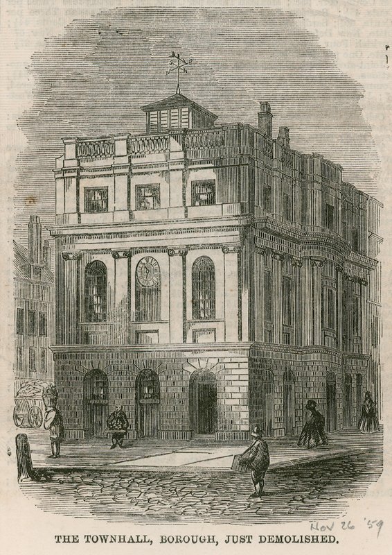 Belediye Binası, Borough High Street, Southwark, Londra, yeni yıkıldı by English School
