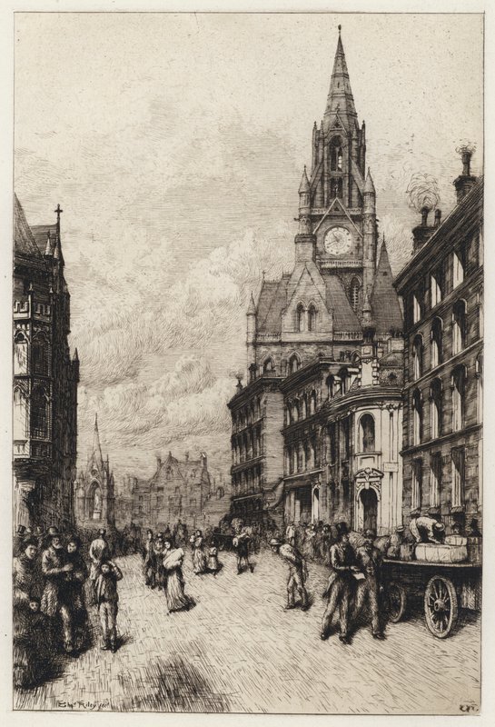 Belediye Binası, Manchester (gravür) by English School