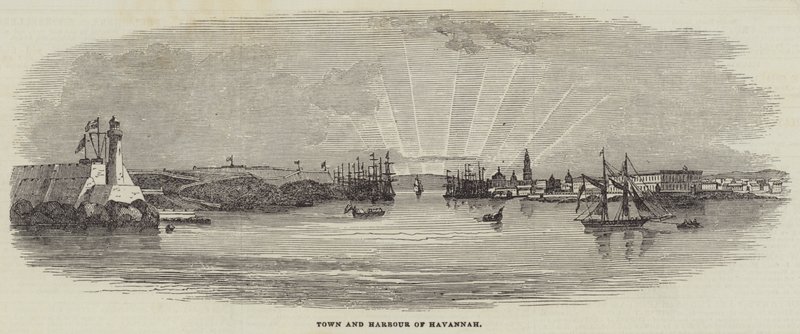 Havannah Kasabası ve Limanı (gravür) by English School