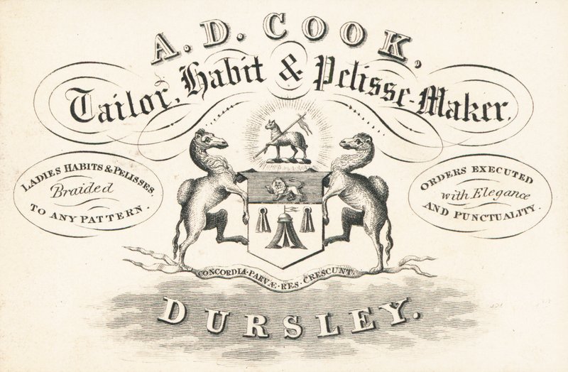 Ticaret kartı, A D Cook by English School