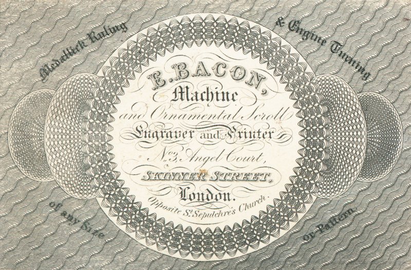 Ticaret kartı, E Bacon by English School