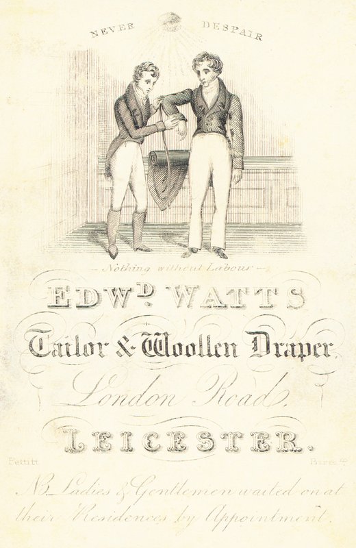 Ticaret kartı, Edward Watts by English School