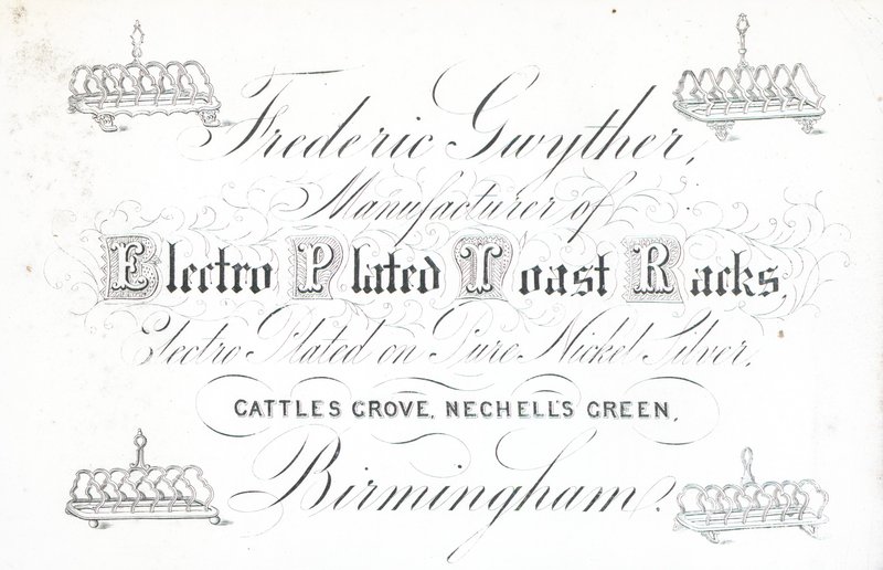 Ticaret kartı, Frederic Gwyther by English School