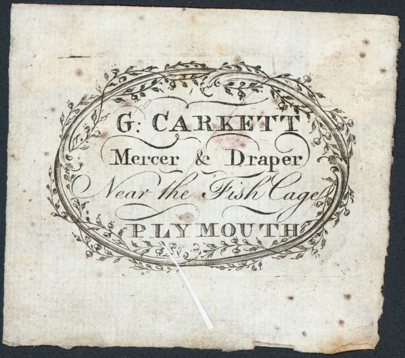 Ticaret kartı, G Carkett by English School