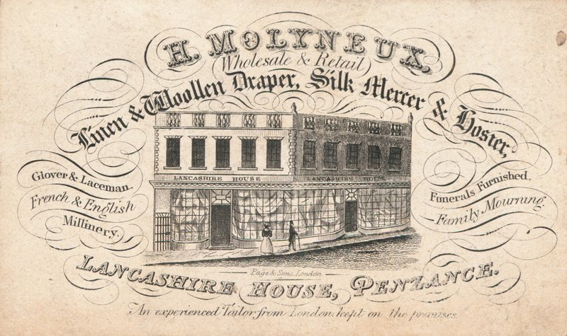 Ticaret kartı, H Molyneux by English School