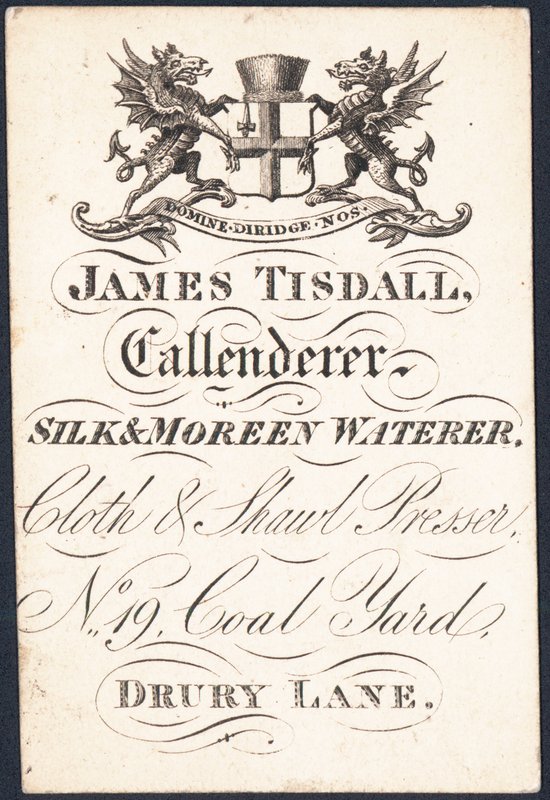 Ticaret kartı, James Tisdall by English School