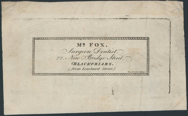 Ticaret kartı, Bay Fox by English School