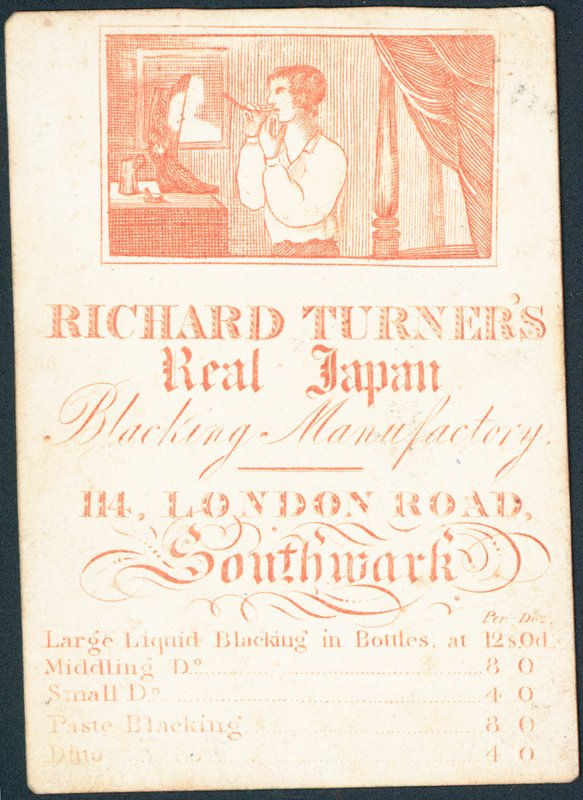 Ticari kart, Richard Turners Real Japan Blacking Manufactory by English School