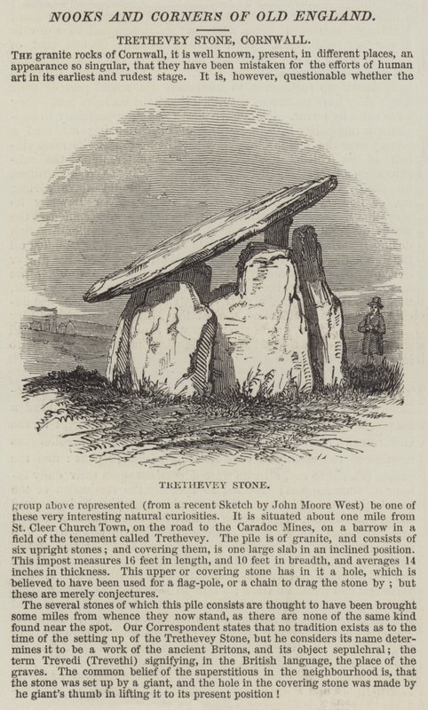 Trethevey Stone, Cornwall (gravür) by English School