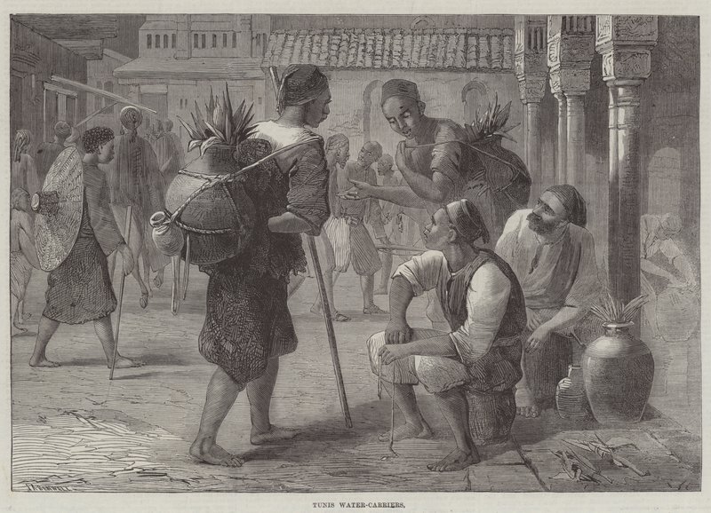 Tunus Su Taşıyıcıları (gravür) by English School