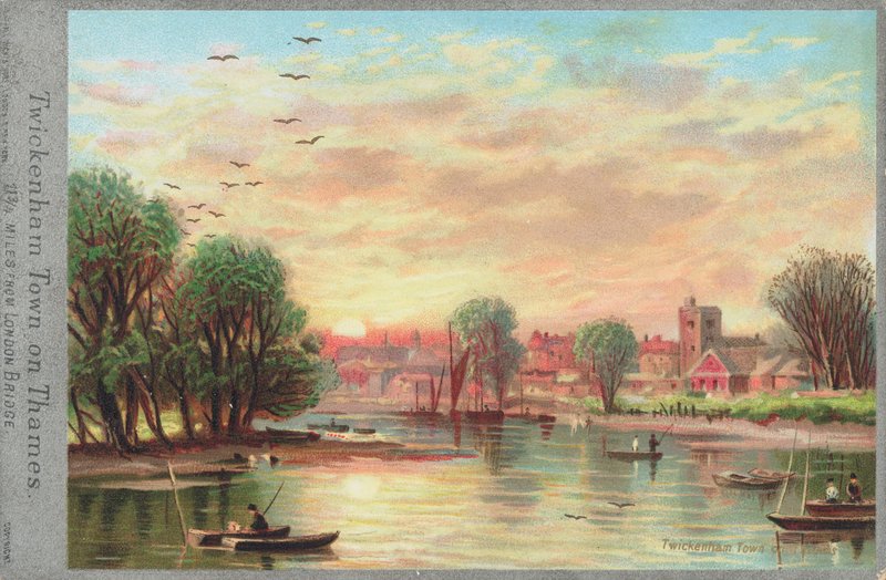 Thames Nehri üzerindeki Twickenham Kasabası by English School