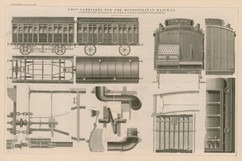 Metropolitan Demiryolu için İkiz Arabalar by English School