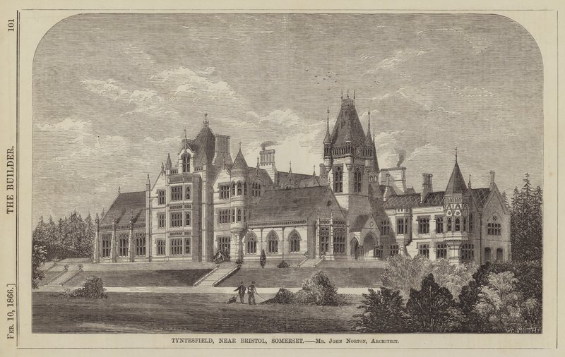 Tyntesfield, yakın Bristol, Somerset, Bay John Norton, Mimar (gravür) by English School