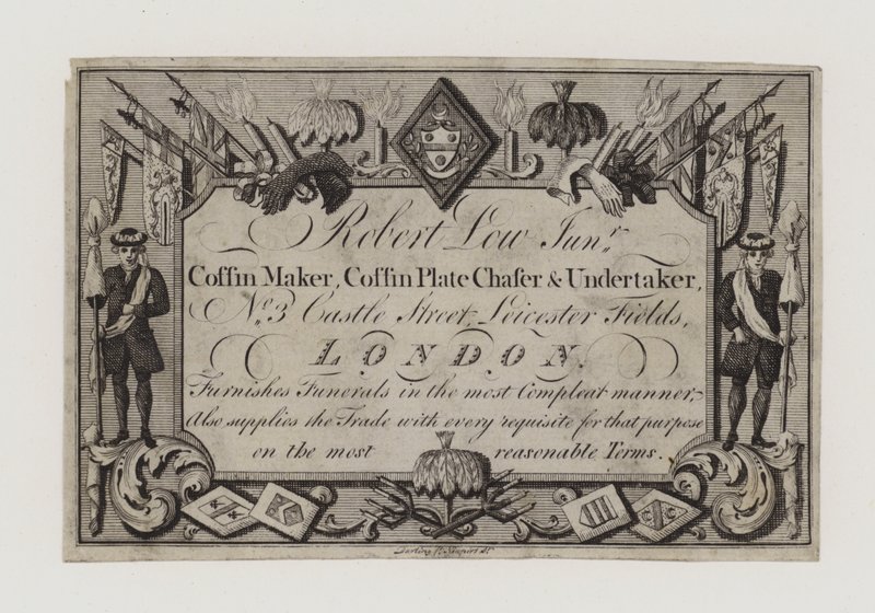 Undertakers, Robert Low Junior, ticaret kartı by English School