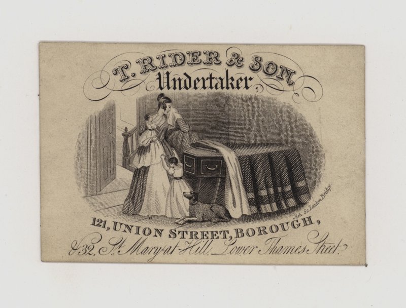 Undertakers, T Rider and Son, ticaret kartı by English School