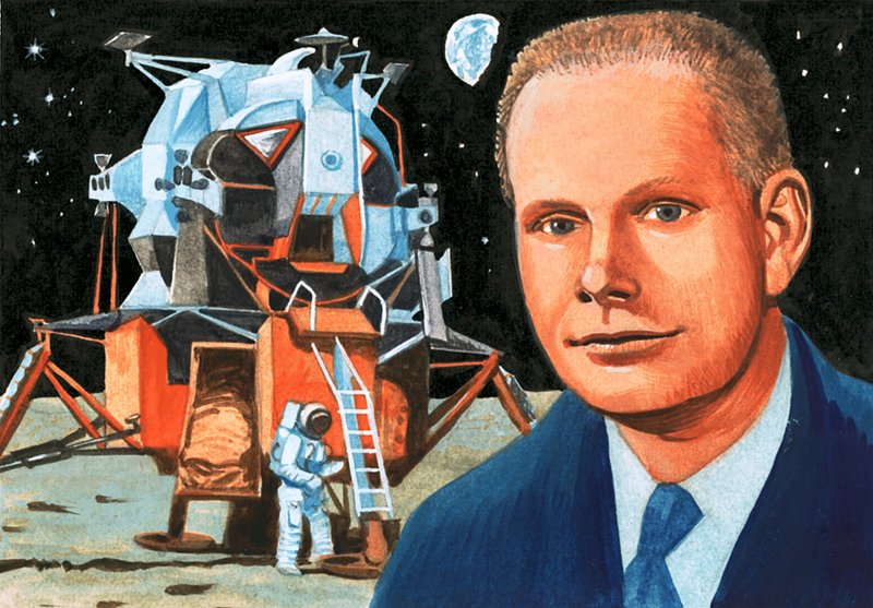 Tanımlanamayan Amerikalı astronot ve aya iniş yapan kişi by English School