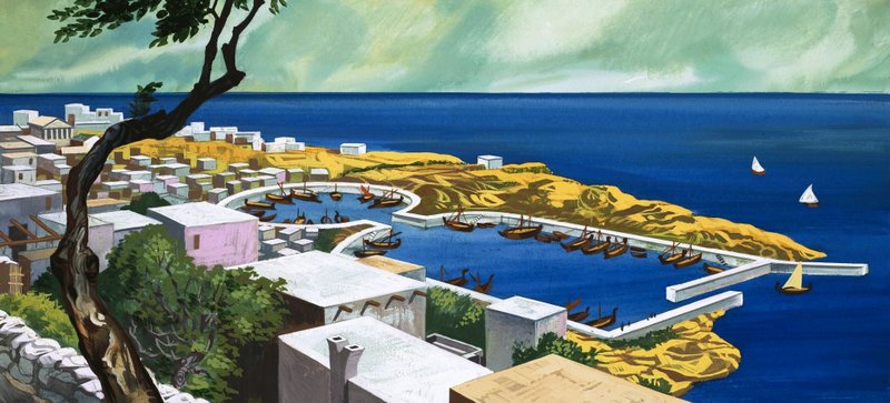 Unidentified coastal scene by English School