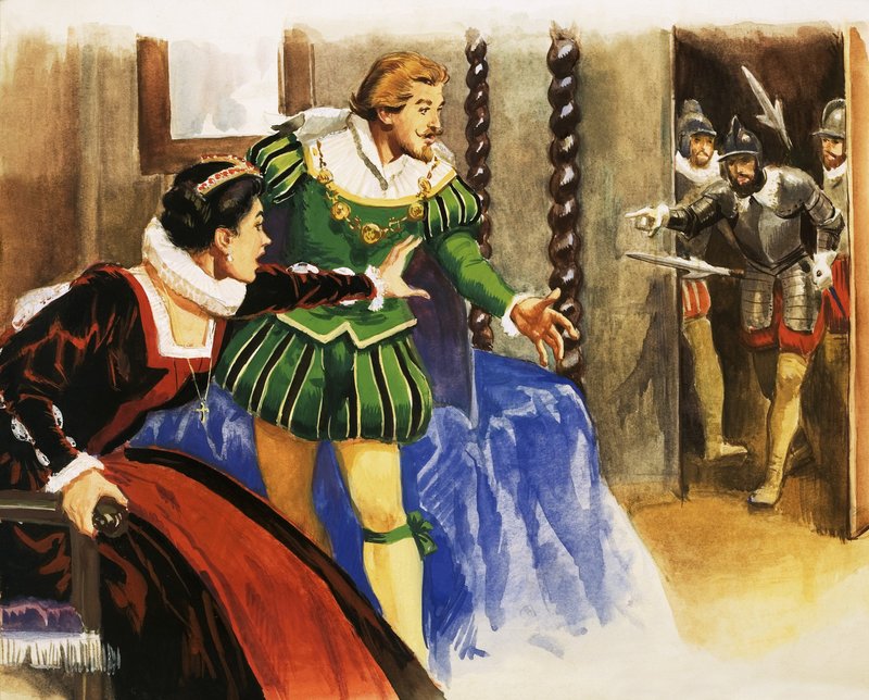 Kimliği belirsiz çift, muhtemelen Kraliçe I. Elizabeth ve Sir Francis Drake by English School