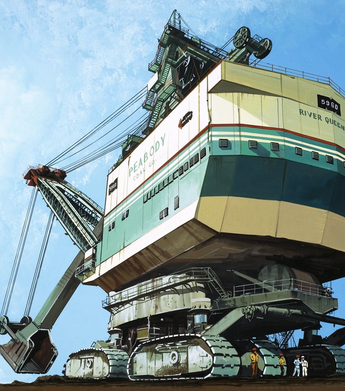 Unidentified giant road digger by English School