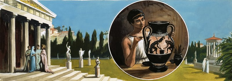 Antik eserler hakkında tanımlanamayan montaj by English School