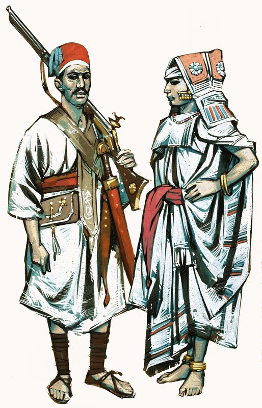 Tanımlanamayan ulusal kostümler by English School