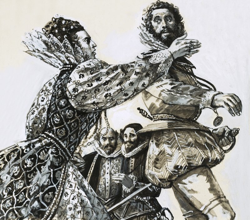 Elizabeth First ile tanımlanamayan sahne by English School